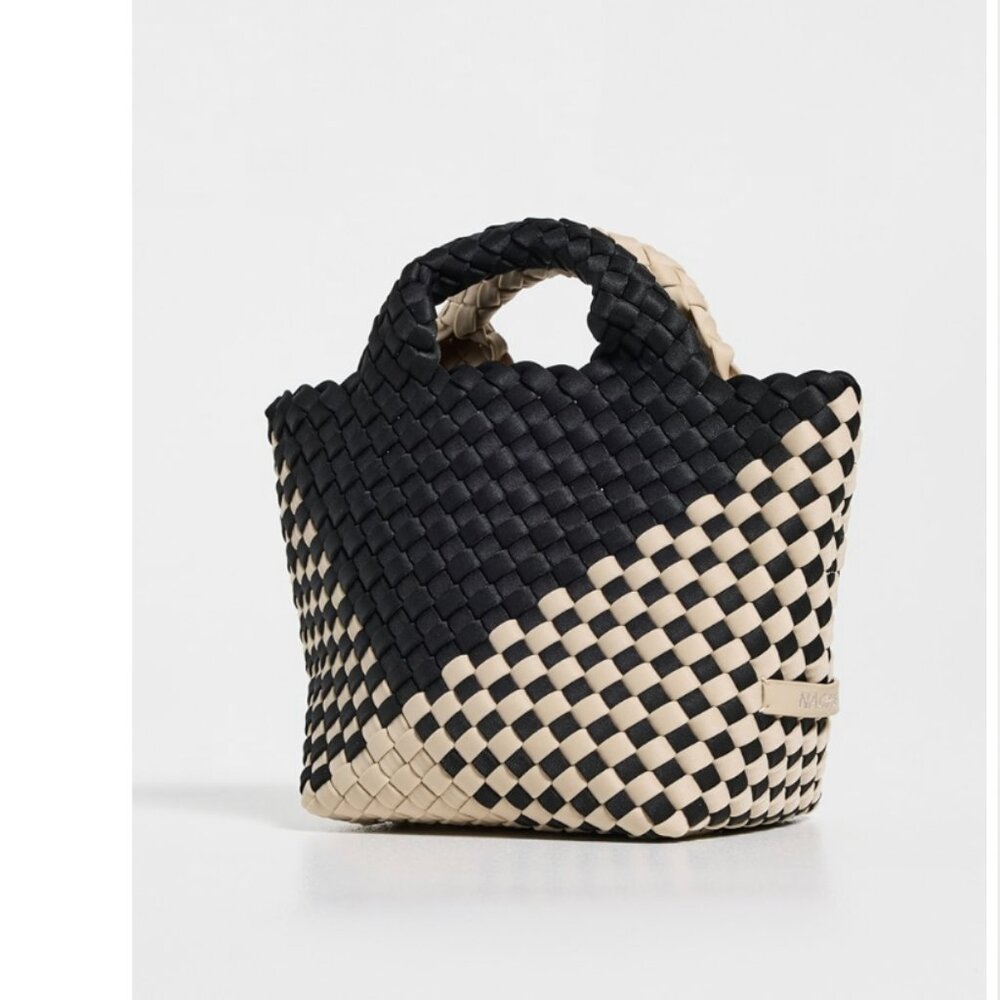 NWT - Naghedi St. Barths Graphic Geo Petit Tote Bag Two-Tone in Indio